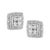 Contemporary .925 Sterling Silver Diamond Accented Square Shaped Milgrain Stud Earrings, A Pair For Sale - Image 3 of 6