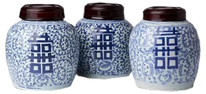 Small Ginger Pots, China, 1850s, Set of 3