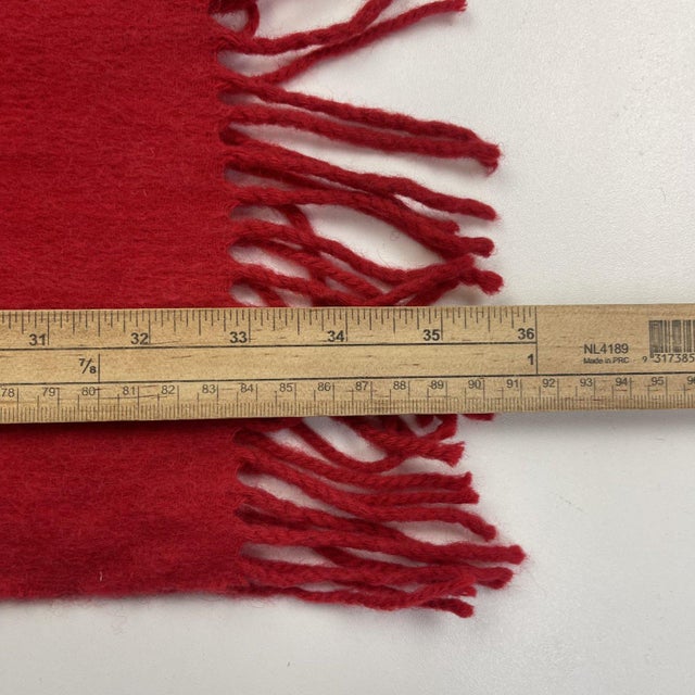 Red Givenchy Red Solid 100% Wool Scarf For Sale - Image 8 of 9