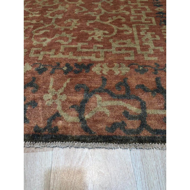 Contemporary 9x12 Lydia Jasmine Coral Traditional Floral Hand Knotted Wool Carpet Rug For Sale - Image 3 of 4