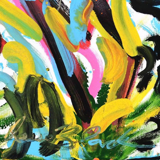 Textile Longhorn Fever - Original Contemporary Western Longhorn Bull Acrylic Painting For Sale - Image 7 of 8