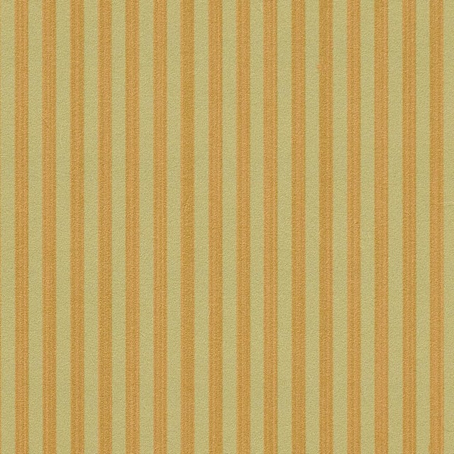 Sample - Schumacher Edwin Stripe Narrow Wallcovering In Lemon Sage For Sale