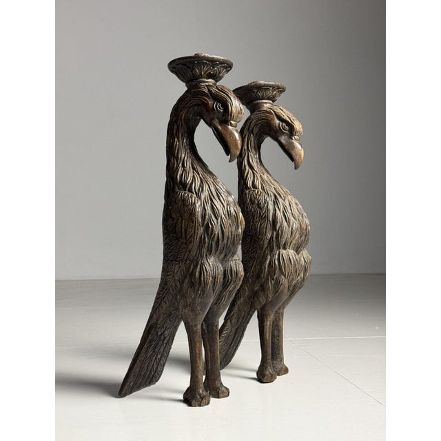 Hand-Carved Eagle Statues, 1800s, Set of 2 For Sale - Image 12 of 18