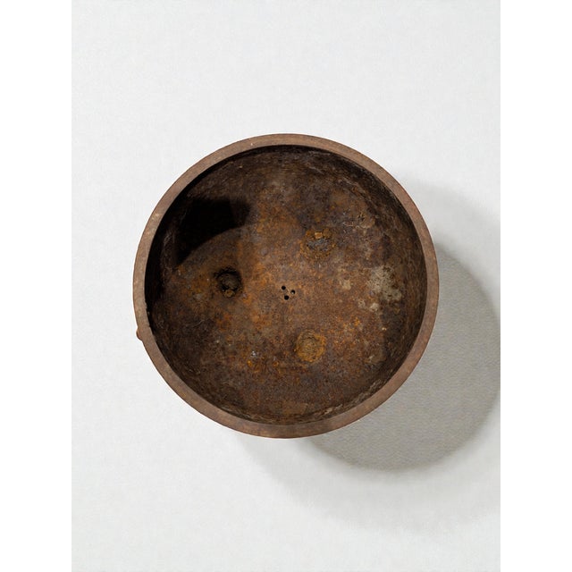 Antique 1800s Japanese Cast Iron Censer Bowl Hibachi Brazier, Primitive Asian Décor For Sale - Image 6 of 7