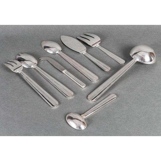 Metal Chantaco Cutlery by Jean E. Puiforcat, 1930s, Set of 105 For Sale - Image 7 of 11