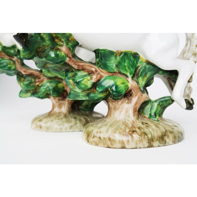 Ceramic 20th Century Pair of Italian Porcelain Figure of Horses For Sale - Image 7 of 8