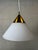 Vintage Hanging Lamp in Opaline Glass and Brass from Glashütte Limburg For Sale - Image 10 of 10