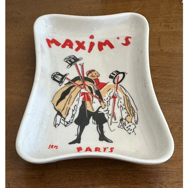 Maxim's Paris France Ceramic Tip Tray Dish For Sale - Image 4 of 6