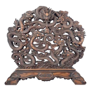 Republic of China Huanghuali Nine Dragons Table Screen