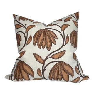 Ochre Floral Pillow Cover, 20x20 Pillow For Sale