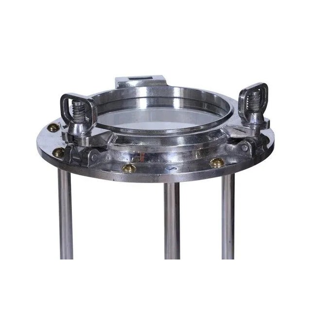 Industrial Ship's Porthole Converted to Side Table by Deborah Lockhart Phillips For Sale - Image 3 of 5