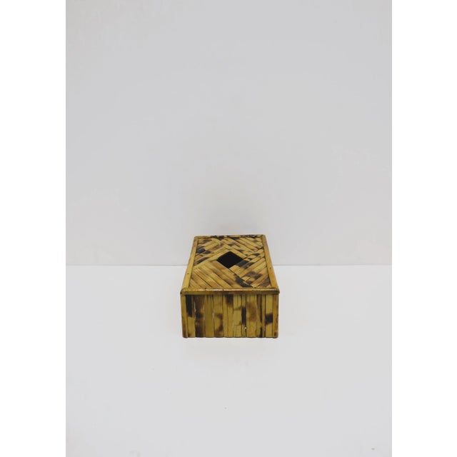 Mid 20th Century Wicker Bamboo Tissue Box Cover Holder For Sale - Image 5 of 13