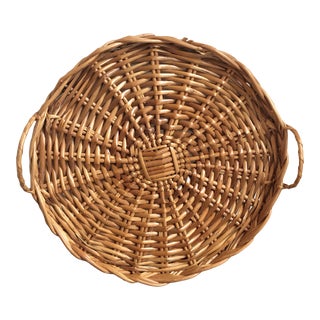 Vintage European Winnowing Basket For Sale