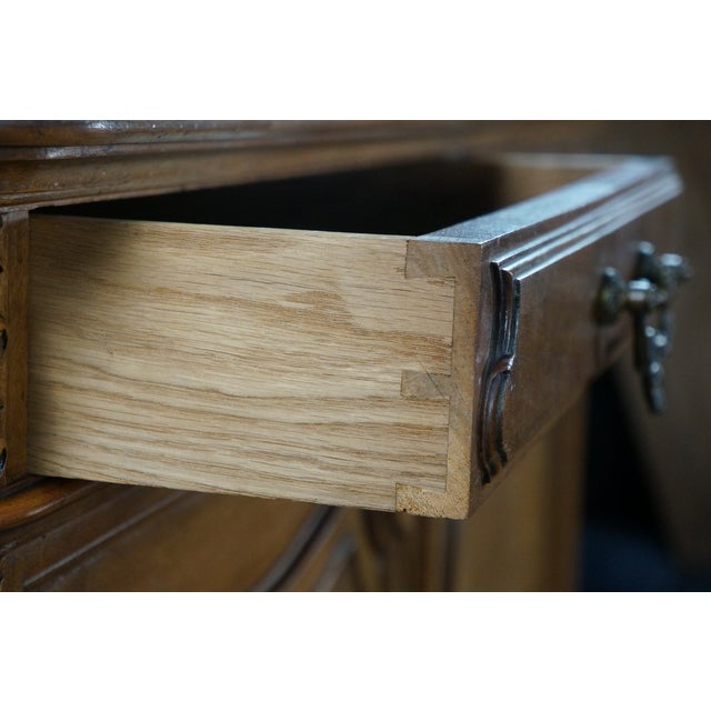 Antique Louis XV French Provincial Walnut Rouge Marble Buffet Sideboard Commode For Sale - Image 18 of 18