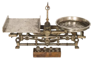 Antique Austrian Chrome Steel Scale with 11 Brass Weights by J. Florenz Wien, 1800s, Set of 12
