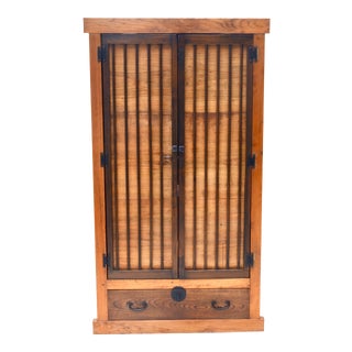 Antique Japanese Kimono Tansu Armoire For Sale