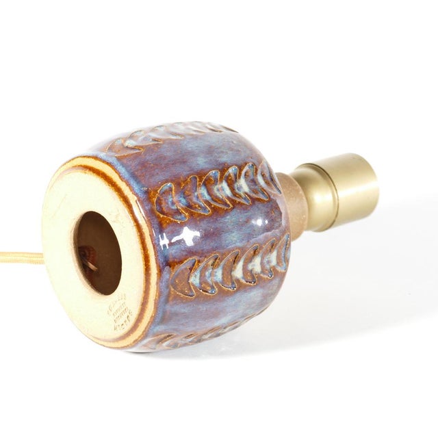 Scandinavian Modern Blue Glazed Stoneware Table Lamp from Søholm Stoneware, 1960s For Sale - Image 12 of 15