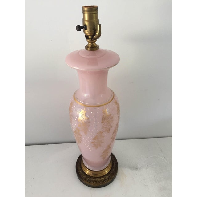 Pink Vintage Bristol Glass Table Lamp Chairish