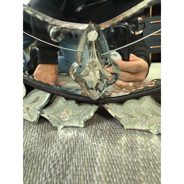 Glass Vintage Venetian Style Wall Mirror For Sale - Image 7 of 12