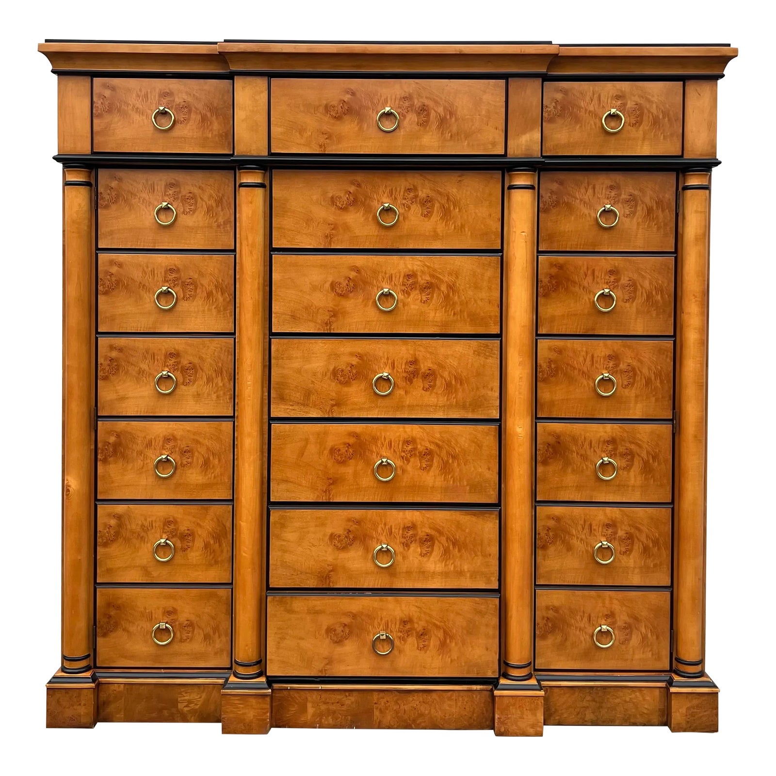 Greenbaum Interiors Tiger Maple Master Chest Dresser Armoire | Chairish