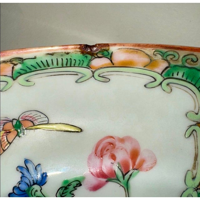 Antique 19th C. Chinese Famille Rose Medallion Porcelain Basin –Heavy Enamel 10" For Sale - Image 4 of 6