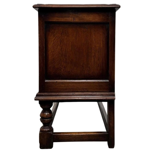 Antique English Oak Blanket Box, 1900s For Sale - Image 9 of 11