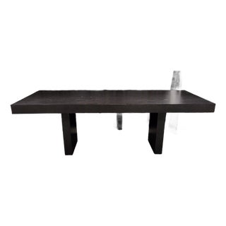 West Elm Terra Dining Table, Chocolate Wire-Brushed Oak, Thick Slab Top and Legs, Seats 6 to 8 For Sale
