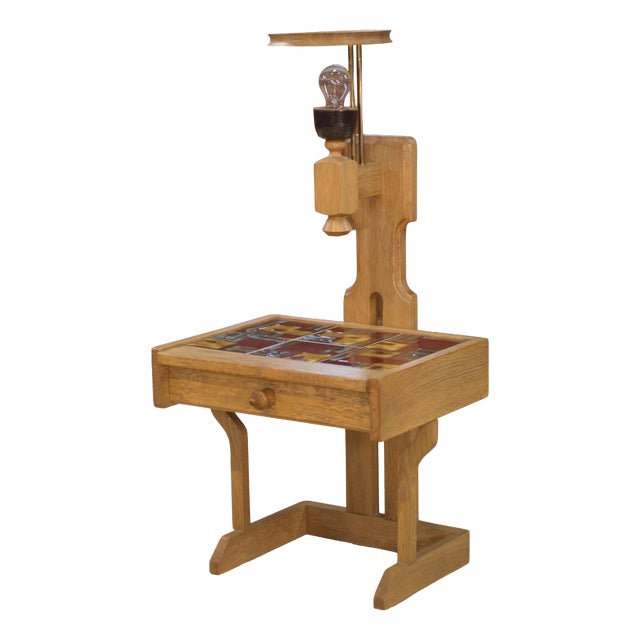 Oak Bedside Table by Guillerme and Chambron for Votre Maison, 1950s For Sale