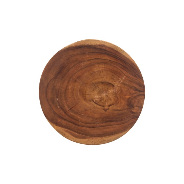 Wood Modern Carved Side Table For Sale - Image 7 of 7