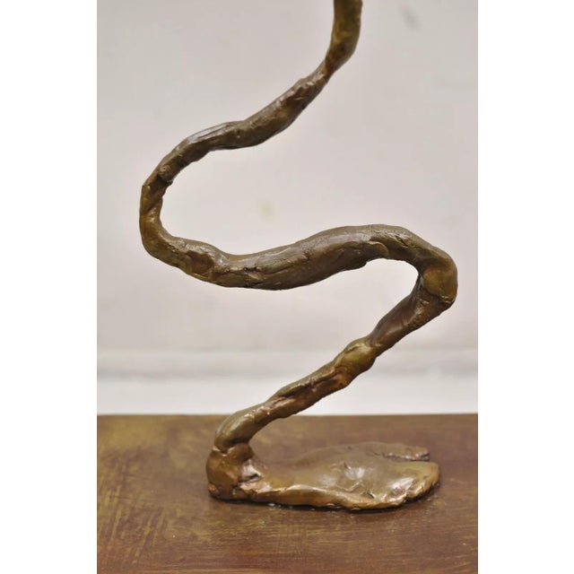 Late 20th Century Sheryl C. Benjamin Brutalist Modern Abstract Bronze Serpentine Figure Sculpture For Sale - Image 4 of 11