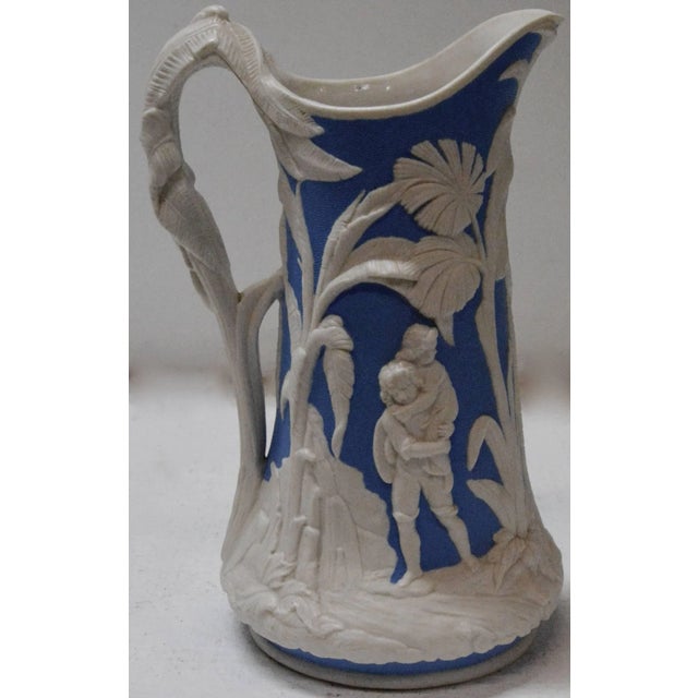 Blue and White Parian Ware Pitcher, Circa 1850s For Sale In Nashville - Image 6 of 10