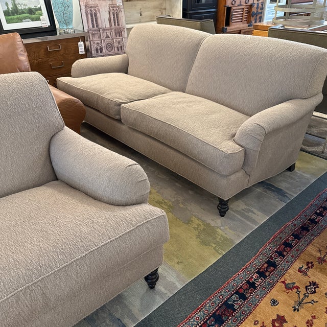 Contemporary J. Fitzgerald English Traditional Rolled Arm Sofas on Casters, a Pair For Sale - Image 3 of 13