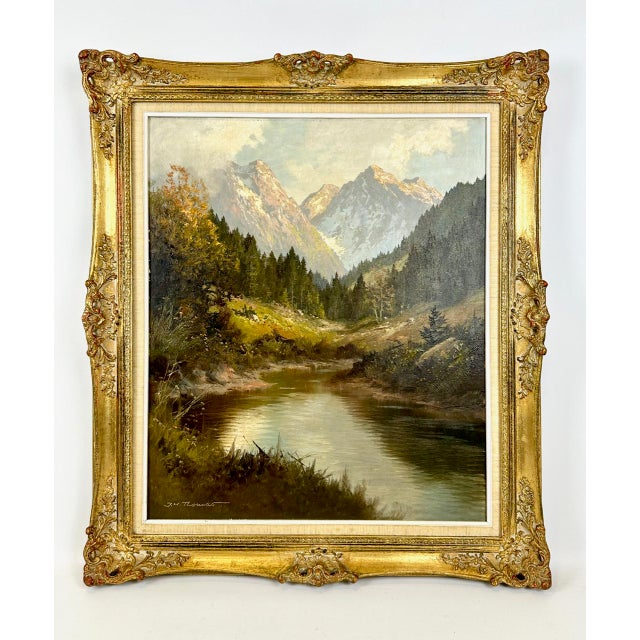 Josef Heinrich Thomas, Sonnenspitze Landscape, Oil on Canvas, 1970s, Framed For Sale - Image 6 of 12