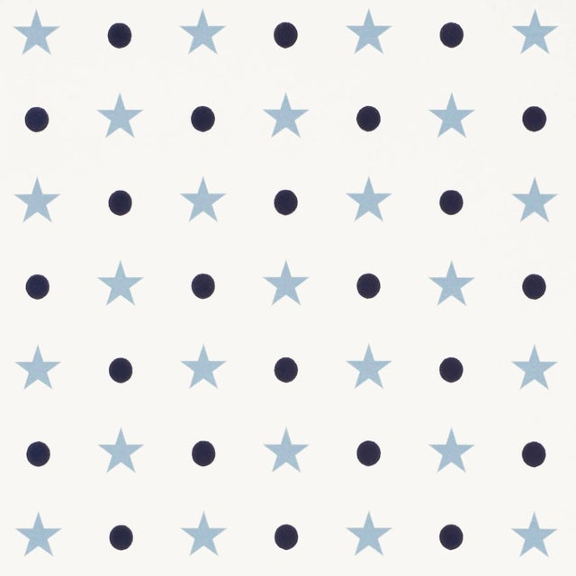 Schumacher Etoiles Et Points Wallpaper in Blues For Sale