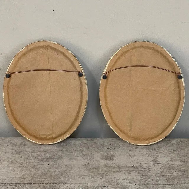 Pair Antique Needlepoint Works in Original Bakelite Frames For Sale - Image 12 of 13