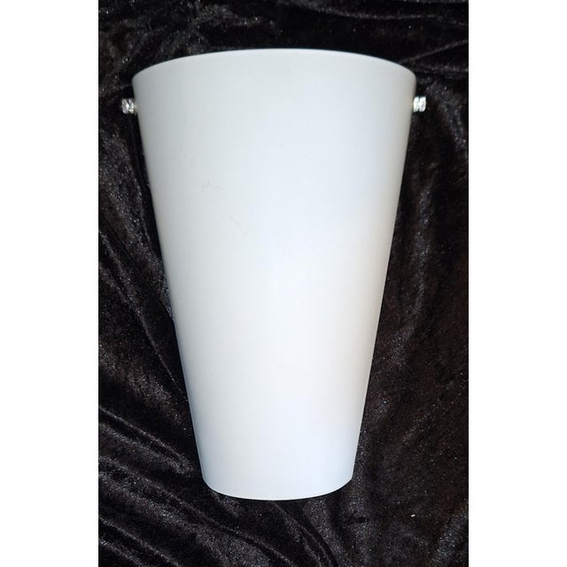Vintage Wall Lamp with Flat White Glass Shade on Metal Mount, 2000s For Sale - Image 6 of 7