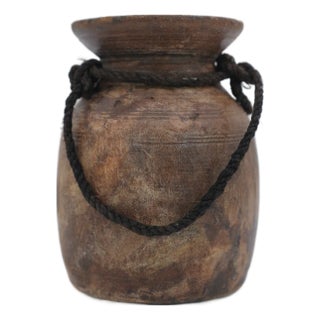 Modern Decorative Wooden Vase Natural Accent for Living Spaces For Sale