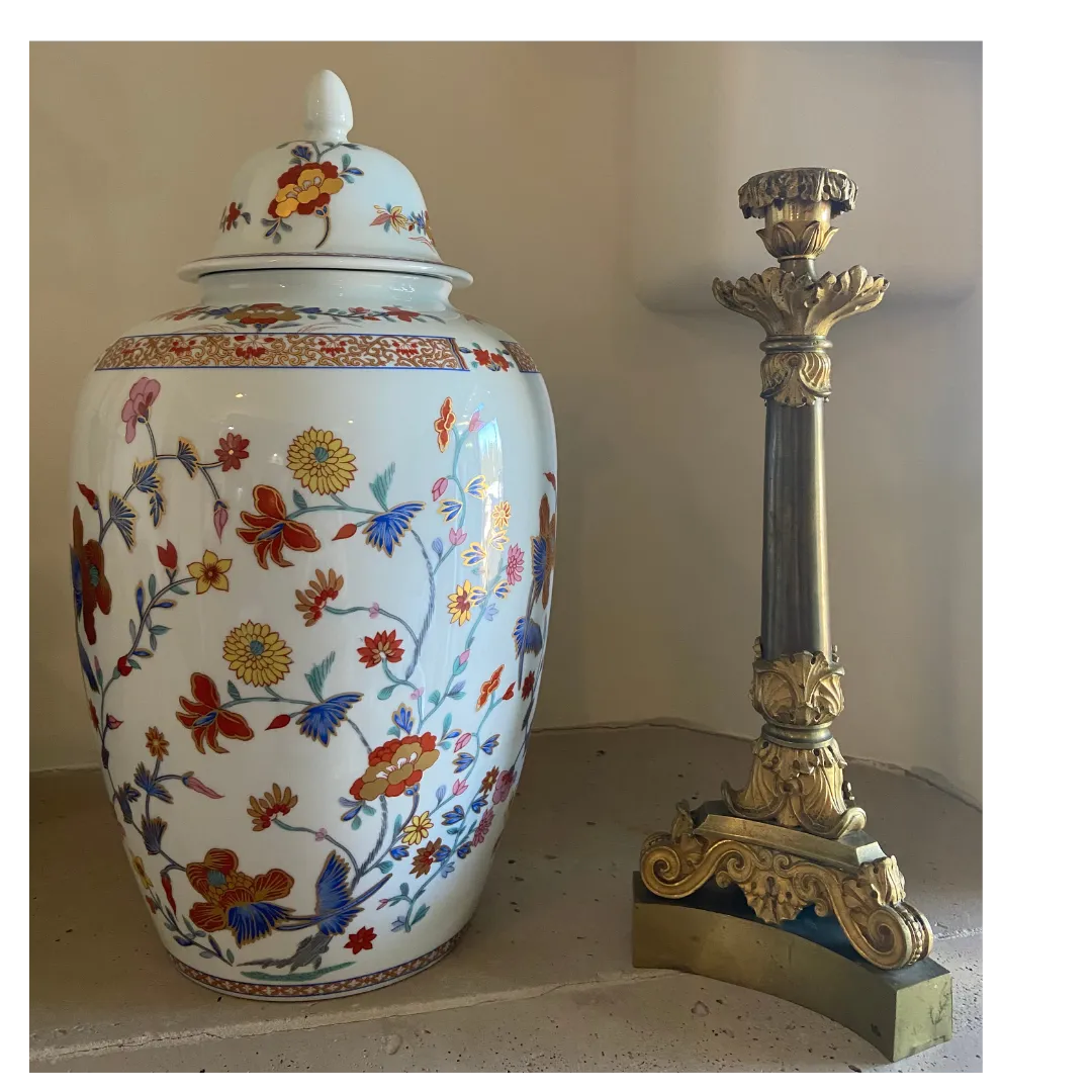 サクラうー特価　Bernardaud Limoges 『BORGHESE』　花瓶 Vintage Limoges by Leonard Bernardaud Large Porcelain Covered Jar