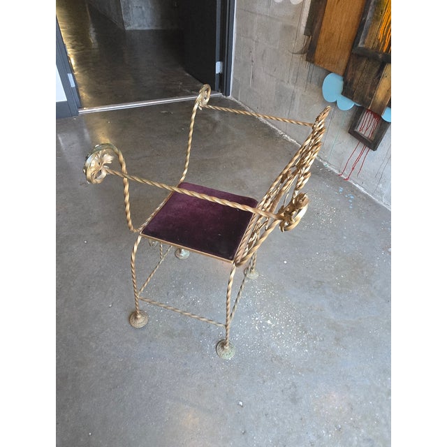 Metal 1920.s Italian Wrought Iron Savarola Chair With Birds For Sale - Image 7 of 9