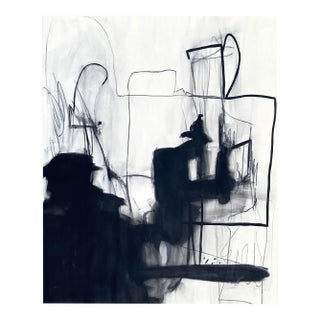 Contemporary Abstract Acrylic, Ink and Graphite on Canvas Painting "Tinman" by Adrienn Krahl For Sale