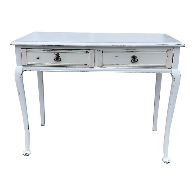 French Country Distressed White Writing Desk Chairish
