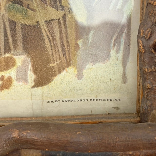 Twig Framed 19th Century Upland Hunt Lithograph Titled 'A Good Shot' For Sale - Image 12 of 12