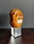 Vintage MCM Carved Alabaster Owl on Lucite Stand For Sale - Image 9 of 12