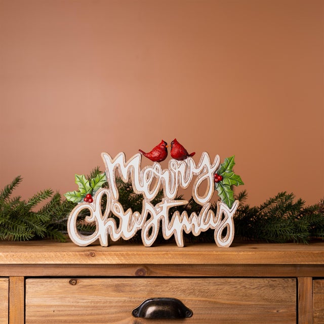 Kenneth Ludwig Chicago Merry Christmas Tabletop Sign (Set of 2) For Sale - Image 4 of 5