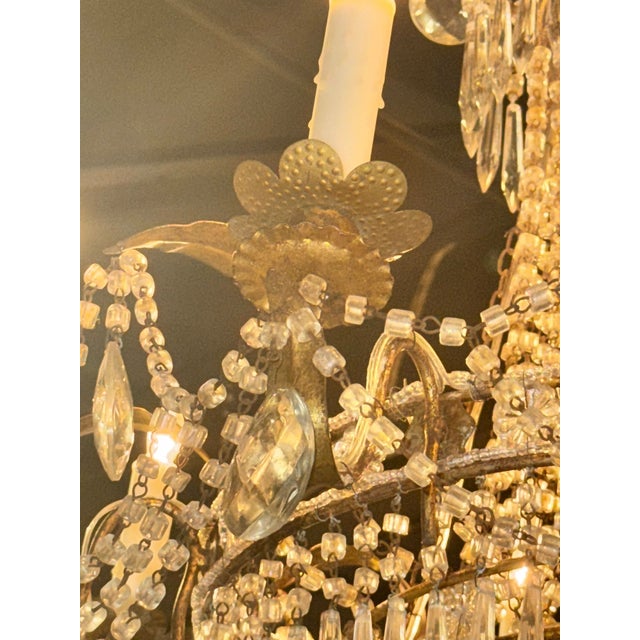 Early 20th Century French Empire Crystal Basket Chandelier For Sale In Dallas - Image 6 of 6