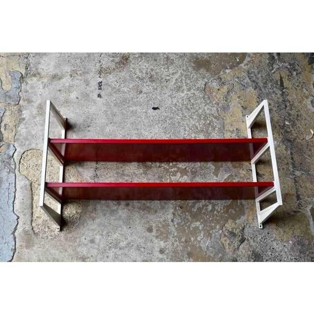 Space Age Modular Wall Shelf in Red and White, 1970s For Sale - Image 13 of 13
