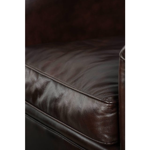 English-Style Dark Cowhide Club Armchairs, Set of 2 For Sale - Image 14 of 15