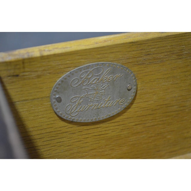 Wood Mid 20th Century Pair Baker Michael Taylor Side Tables For Sale - Image 7 of 11