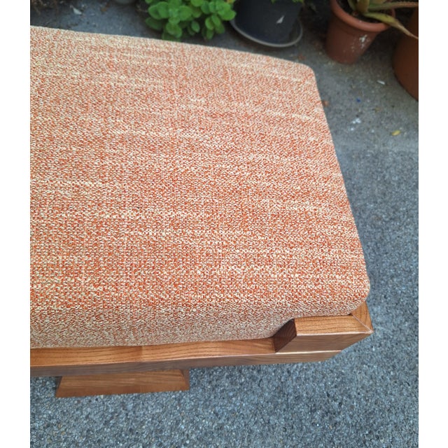 Mid-Century Modern Bench with Pyramid Legs and Stain-Resistant Multi-Color Fabric from Artigianato Italiano, 2000s For Sale - Image 3 of 7