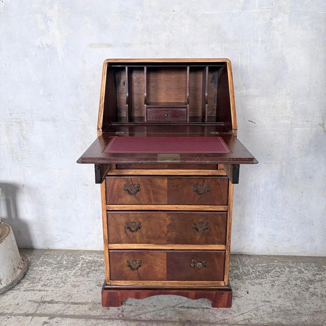 Antique Mahogany & Oak Fall-Front Writing Bureau For Sale - Image 3 of 11